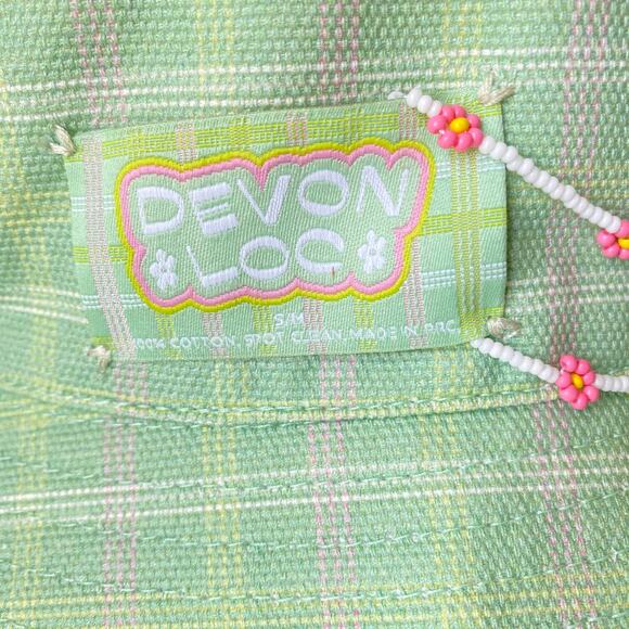 NWT Lack of Color x Devon Lee Carlson Green Plaid DIY Bucket Hat Reversible 2021 - Picture 2 of 11